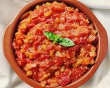 A picture of step 7 of Rustic Bread Soup with Fresh Tomatoes and Basil.