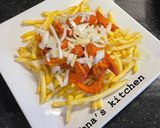 A picture of step 2 of Chicken Loaded Fries:.