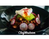 A picture of step 3 of Mixed Beans + Chickpea and Veg Medley with Avocado and Paprika Poached Egg-(Cupboard Raid Dinner).