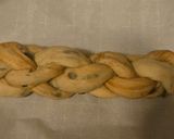 A picture of step 9 of Cinnamon Raisin Challah (One Loaf, Mixed Braids).