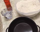 A picture of step 1 of Dough for Chappatis/ Indian flat bread.