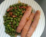 Foto del paso 3 de la receta: Salchichas al vapor de guisantes a la cerveza con bacon