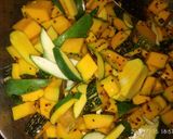 A picture of step 1 of Pumpkin and raw mango sabji.