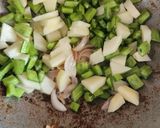 A picture of step 2 of Cluster beans potato sabji.
