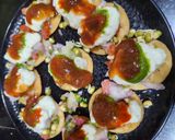 A picture of step 4 of Moong Sprouts Dahi Papdi chaat.