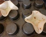 A picture of step 2 of Softshell tortilla bowls.