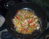 A picture of step 6 of Spicy honey chicken stir-fry.