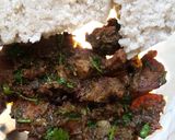 A picture of step 5 of Wet fried pork.