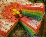 10. Rainbow cake kukus langkah memasak 6 foto