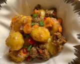 A picture of step 7 of Breakfast inspo | potatoes and beef.