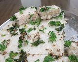 A picture of step 6 of Farali dhokla.