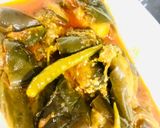 A picture of step 5 of Brinjal Aloo curry.