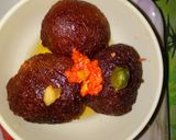 A picture of step 11 of Gulab jamun(stuffed).