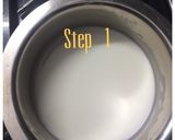 A picture of step 1 of Tapkir halva / arrowroot halwa.