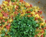 A picture of step 4 of Vegetable Spring Rolls (with homemade wrapper).