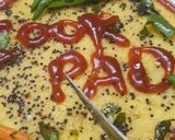 A picture of step 4 of Veggie dhokla.