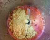 A picture of step 2 of Watermelon Sattu drink.