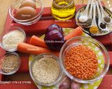 Foto del paso 1 de la receta Pastel de quinoa y lentejas coral