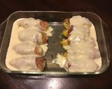 A picture of step 2 of California Farm Prosciutto Chicory in Bechamel Sauce.