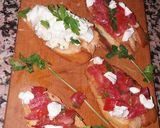 A picture of step 2 of Italian tomato bruschetta.