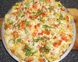 A picture of step 3 of Nacho Chips with Tuna and Mozzarella Cheese.