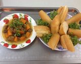 Hình bước làm 4 của món Bò kho sa tế bánh mì