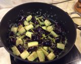 A picture of step 6 of Braised Eggplant with King Oyster Mushrooms and Tofu.