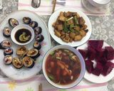Hình bước làm 6 của món Sushi chay và sushi chiên 