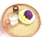 Hình bước làm 1 của món Sinh tố rau cải tím và dứa 
