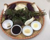 A picture of step 1 of Braised Eggplant with King Oyster Mushrooms and Tofu.
