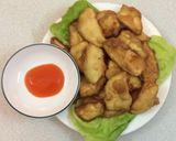 Hình bước làm 4 của món Trái Sake chiên bột