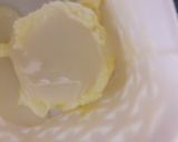 A picture of step 4 of Strawberry katori filled with butter cream.