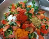 A picture of step 2 of Punjabi dinner thali.