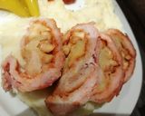 Töltött karaj (birssel, kecskesajttal) bacon köntösben recept fázis 3 fotója