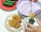 Foto langkah ke 4 dari resep Cara membuat kue putu ayu ubi ungu cetakan daun pisang, gampang dan ekonomis.