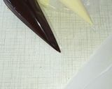 A picture of step 3 of Chocolate garnish shapes.