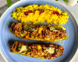 Foto del paso 9 de la receta: Calabacines rellenos y arroz a la cúrcuma fresca