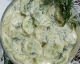 A picture of step 7 of Cucumber selad with dill yoghurt dressing.