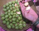 A picture of step 1 of Karonda pickle (Bihari style).
