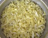 A picture of step 1 of Cabbage "Slaw" with Spicy Onion Vinaigrette.