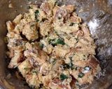 A picture of step 7 of Semmelknödel (German Bread Dumplings).