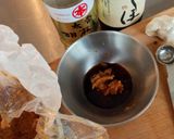 A picture of step 1 of Scallion Pancakes ("Chijimi") with spicy dipping sauce.