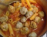 A picture of step 8 of One-Pot Tomato Pasta with Fennel Sausage Meatballs.