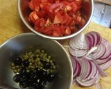 A picture of step 2 of Chunky Eggplant and Black Olive Tapenade .