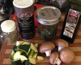A picture of step 1 of Zucchini and Mushrooms Sautéed with Basil.