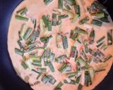 A picture of step 8 of Scallion Pancakes ("Chijimi") with spicy dipping sauce.