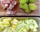 A picture of step 1 of Spring Cabbage and Bacon Pasta.