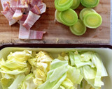 A picture of step 1 of Spring Cabbage and Bacon Pasta.