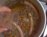 A picture of step 7 of German Lentil Stew with Spätzle Noodles (Linsen mit Spätzle).
