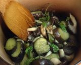 A picture of step 5 of Sautéed Eggplant and Mushrooms with Herbs.